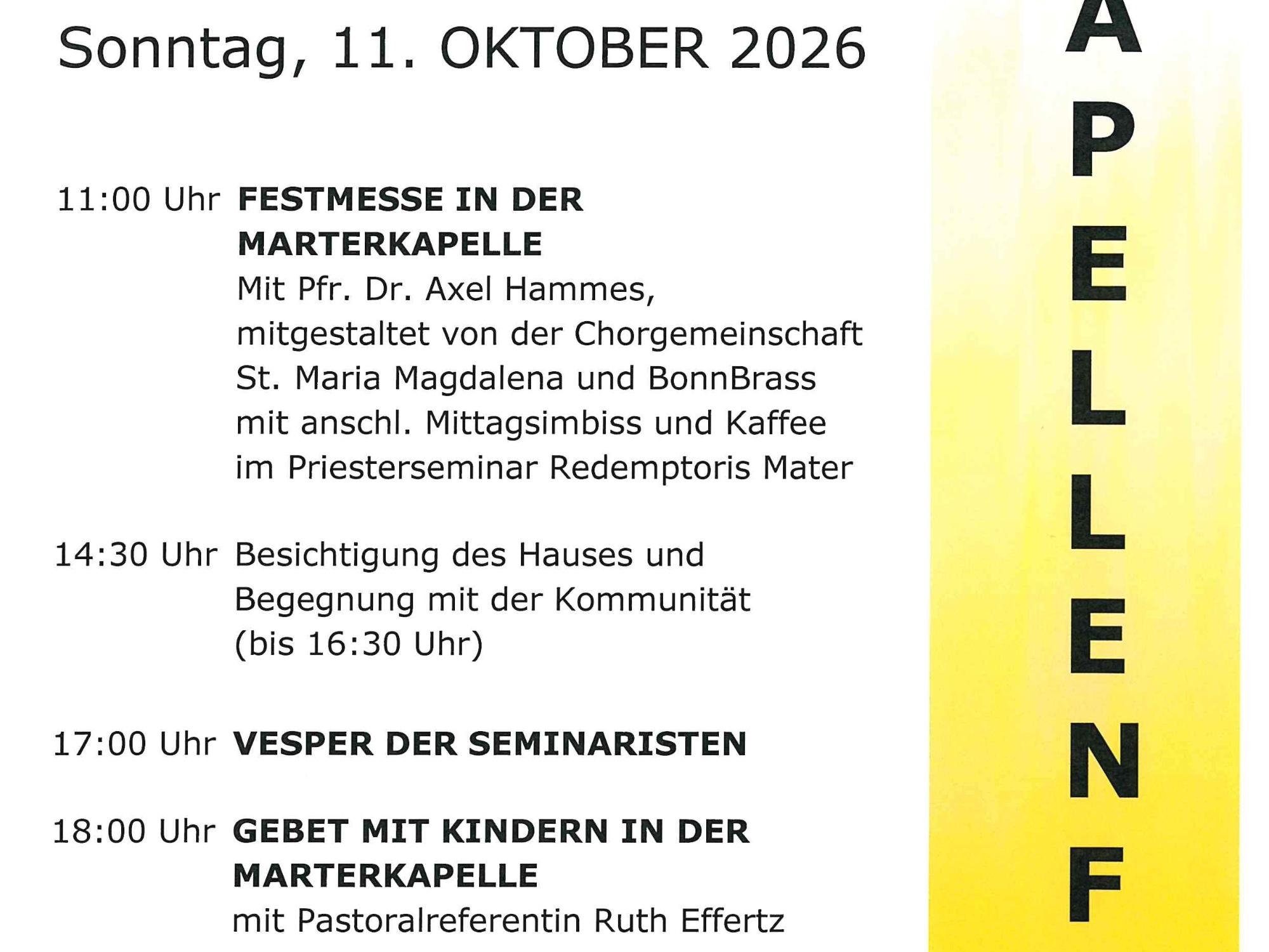 Kapellenfest 2026